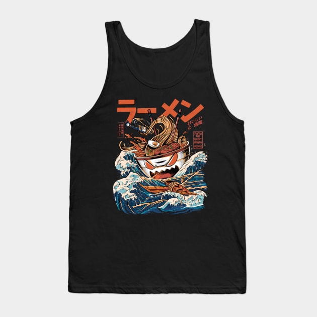 The black Great Ramen Tank Top by Ilustrata